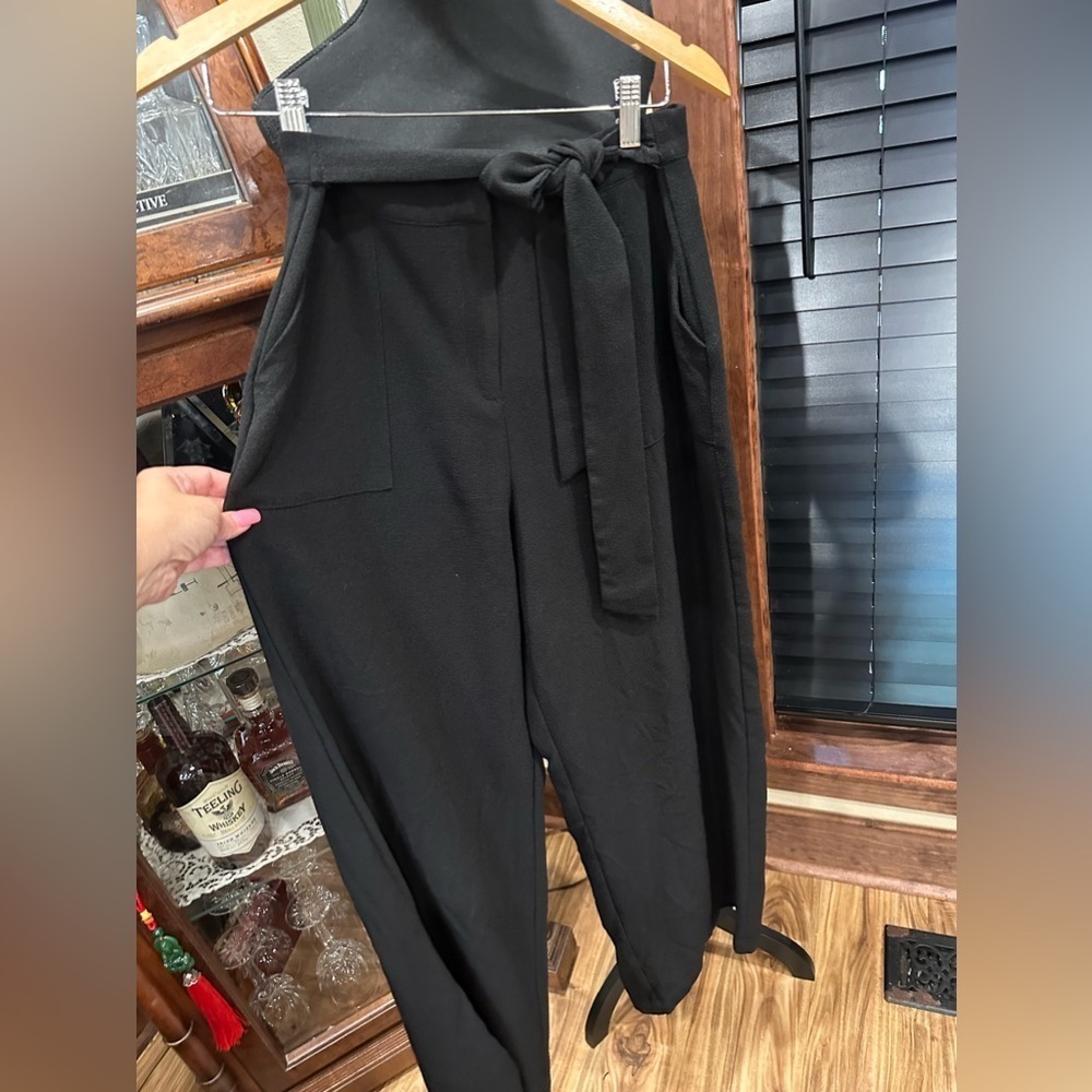 EUC JUNE& HUDSON BLACK  ANCKLE PANTS WITH WAIST BELT